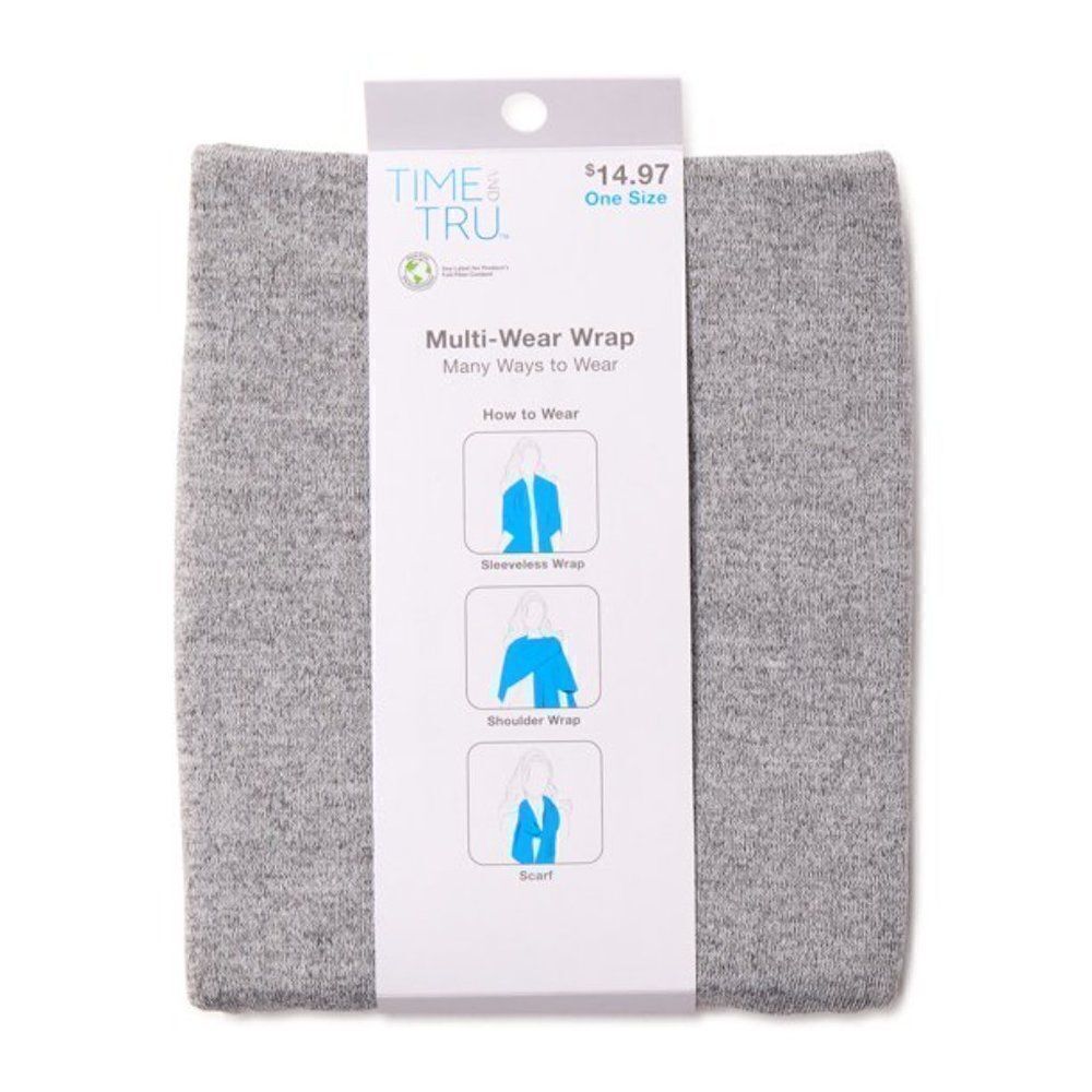 Women's Gray Multi Wear Wrap - Picture 5 of 7